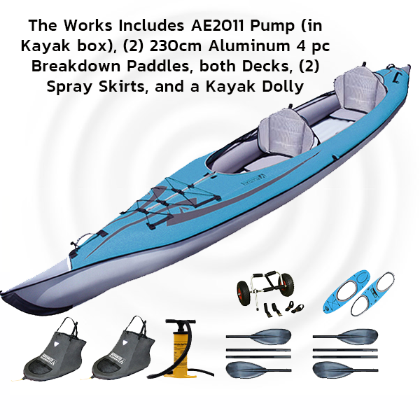 Advanced Elements Convertible Elite Blue - Inflatable Kayak with DS Floor, 
Pump and Foot Brace- AE1007DS