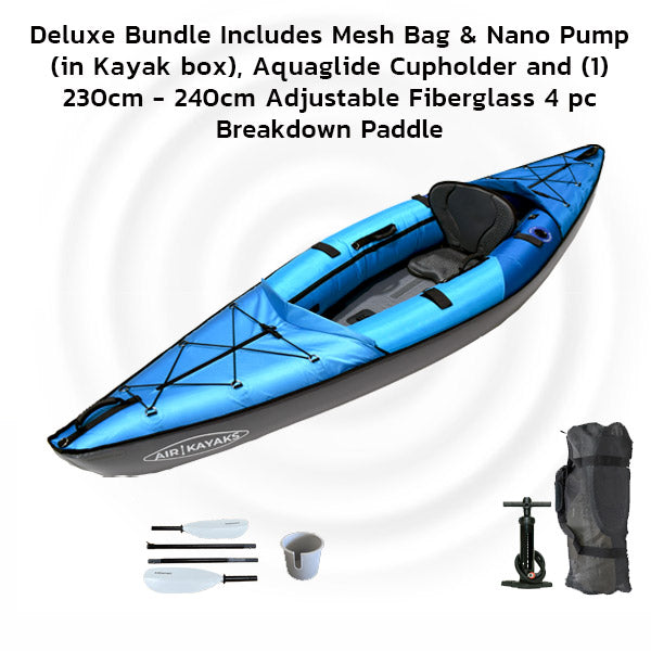 AirKayaks MakoDS Lightweight Inflatable Kayak with High Pressure Floor