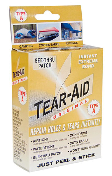 Tear-Aid Type A See-Through Patch Repair Kit for Fabrics